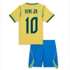 Brasil Vinicius Junior #10 Hjemmedraktsett Barn VM 2026 Kortermet (+ korte bukser)